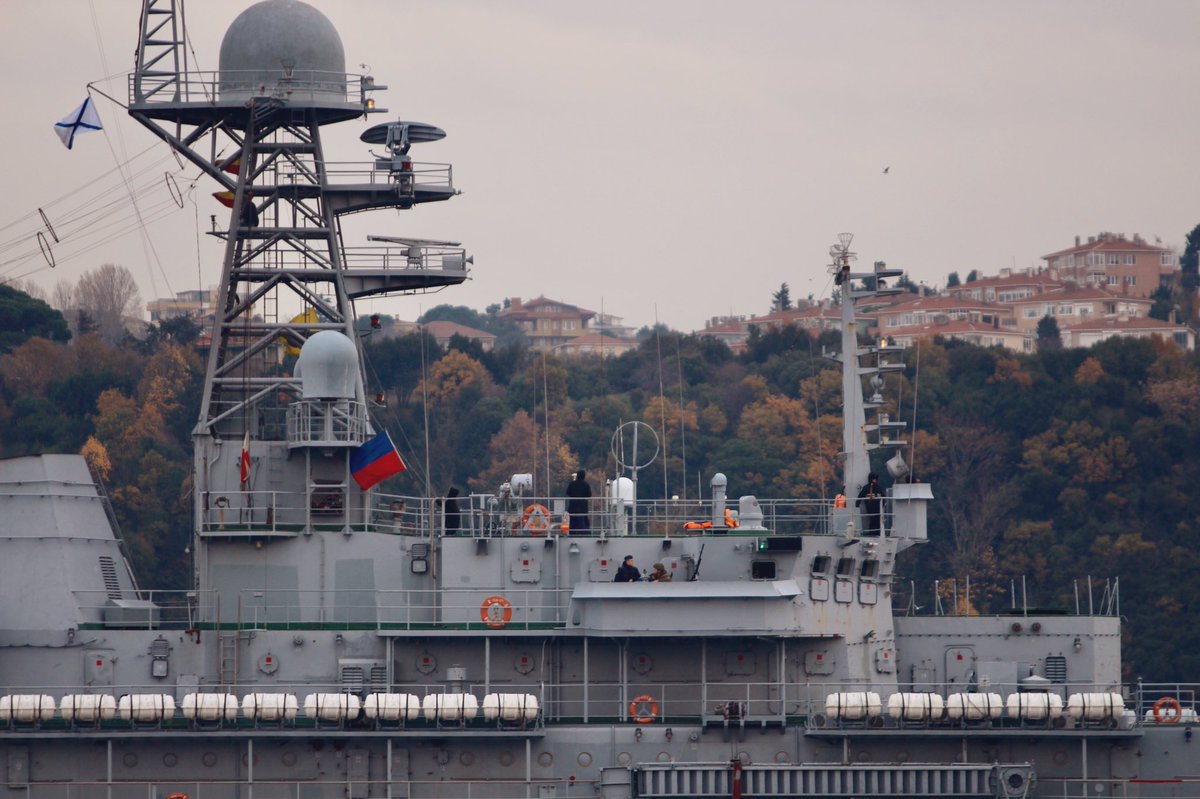 Russian Navy Project 775 BSF Black Sea Fleet 197th Landing Ship Brigade's Ropucha class landing ship Azov 151 transited Bosphorus carrying tanks & APCs en route to Tartus Syria. 14:00Z