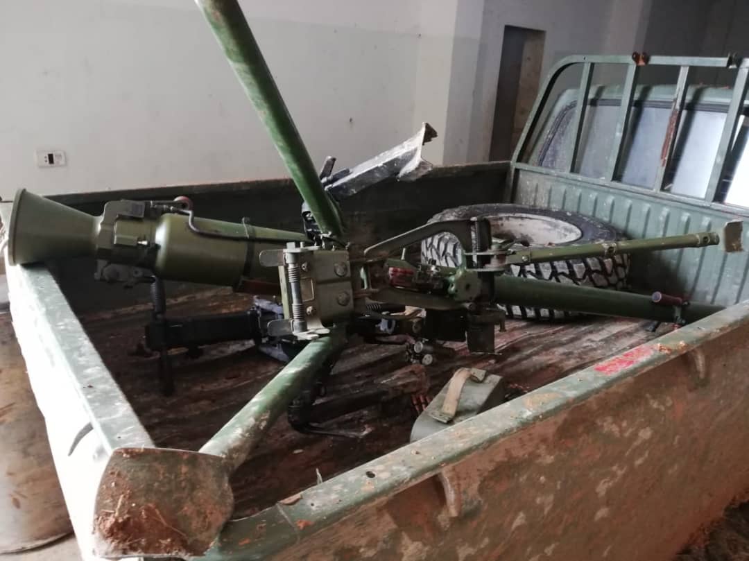 Equipment seized from pro-Assad forces during attack in Idlib by opposition forces
