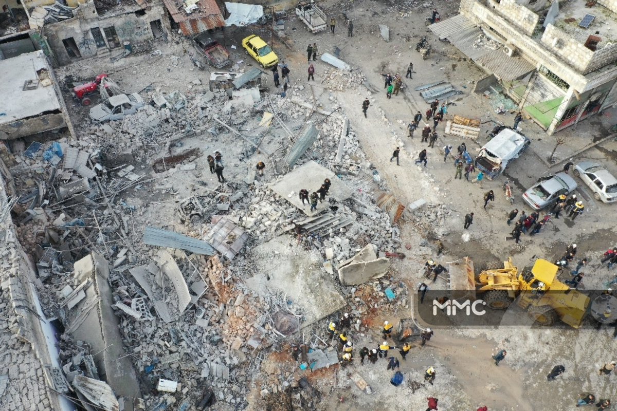 Aerial photos showing the damage caused by the airstrikes that targeted ...