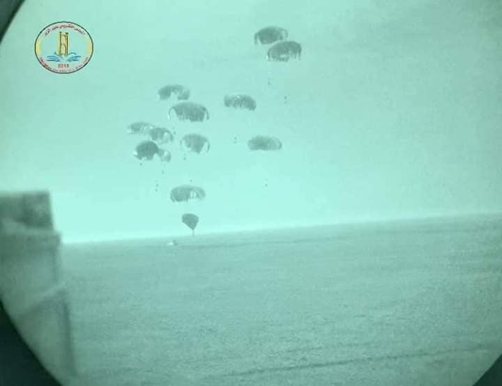 Pictures of ammunitions & weapons airdrop last Wednesday of US-led coalition for SDF forces fighting ISIS in Deir ar Zour. Photo source: SDF's Military Council in Hajin (Deir ar Zour)