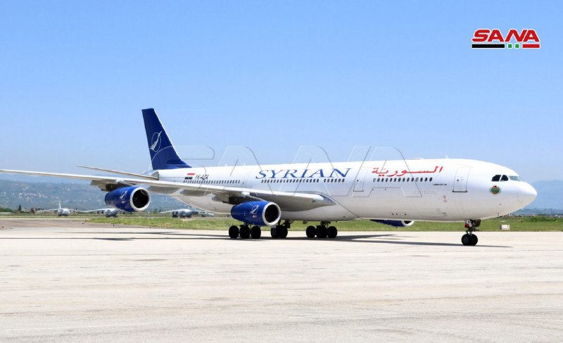 Syrian Airlines plane with 260 Syrian citizens have arrived from Sharjah, UAE to Latakia