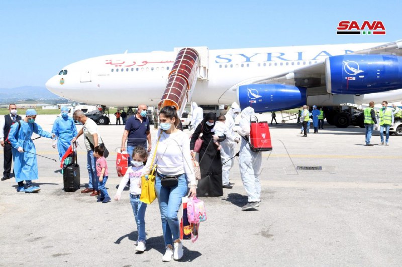 Syrian Airlines plane with 260 Syrian citizens have arrived from Sharjah, UAE to Latakia