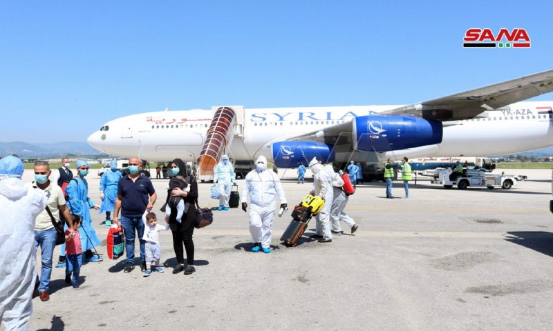 Syrian Airlines plane with 260 Syrian citizens have arrived from Sharjah, UAE to Latakia