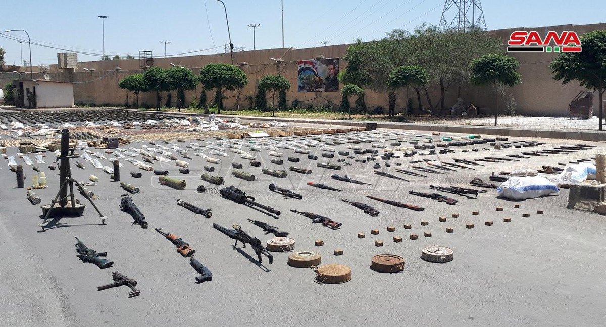 Syrian authorities have discovered and seized a large amount of weapons in southern Syria