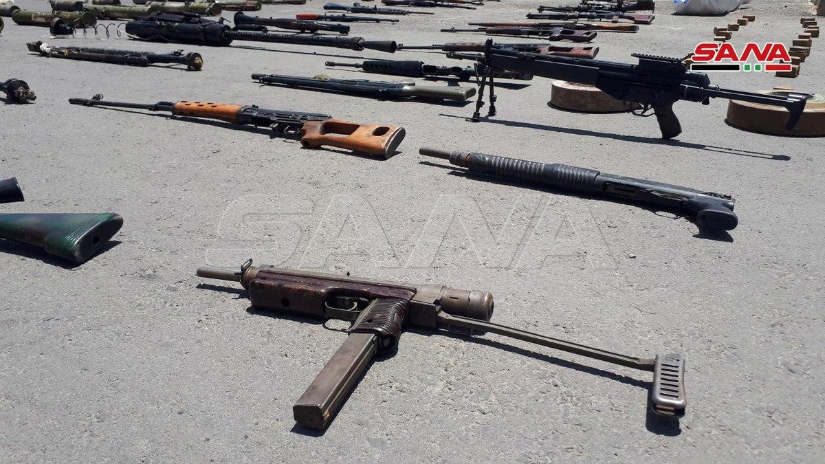 Syrian authorities have discovered and seized a large amount of weapons in southern Syria