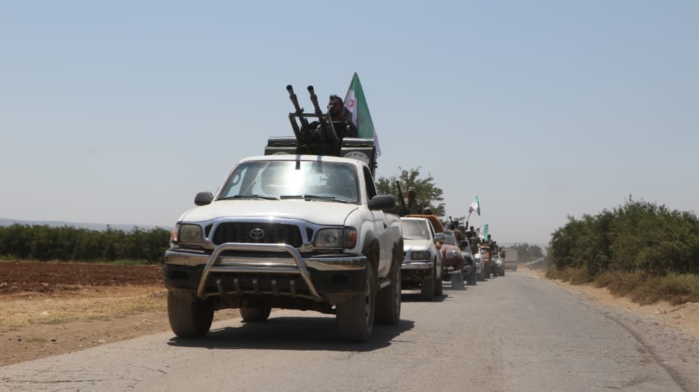 Idlib HTS (pic 1) and TFSA units from ES and Afrin (pics 2-3) are heading to the frontlines in Idlib region