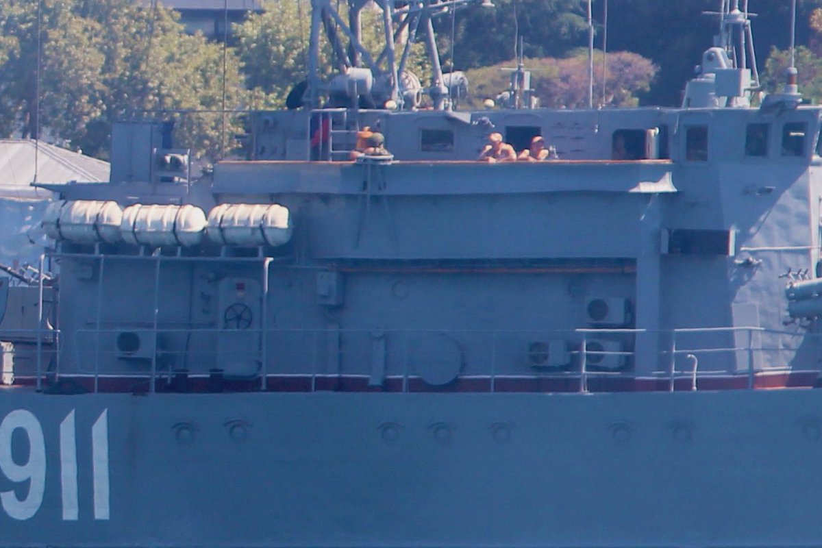 Redeployed to Med after 15 months: Russian Navy Project 266M Black Sea Fleet 68th Coastal Defense Ship Brigade's 150th Minesweeper Division's Natya class minesweeper Ivan Golubets 911 transited Bosphorus towards Mediterranean