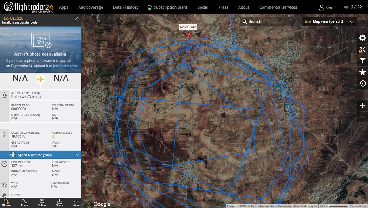 Turkish Bayraktar TB2 UAV orbiting over Idlib Syria