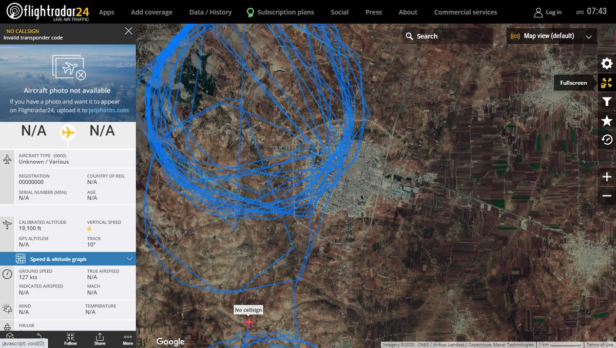 Turkish Bayraktar TB2 UAV orbiting over Idlib Syria