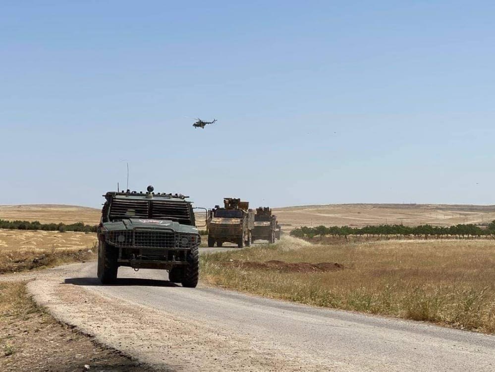 Kobane: Turkish army and Russian army launched joint patrol in Kobane's rural area