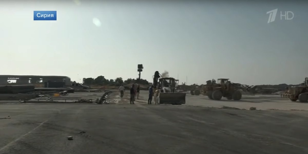 Works on Khmeimim Air Base are still ongoing.The runway is extended so that heavier planes can land