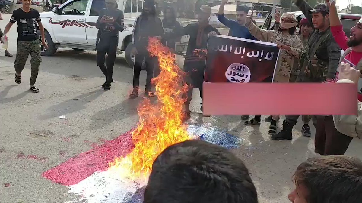 Anti-French protest in Ras-Al-Ain/Serekaniye in Northern Syria