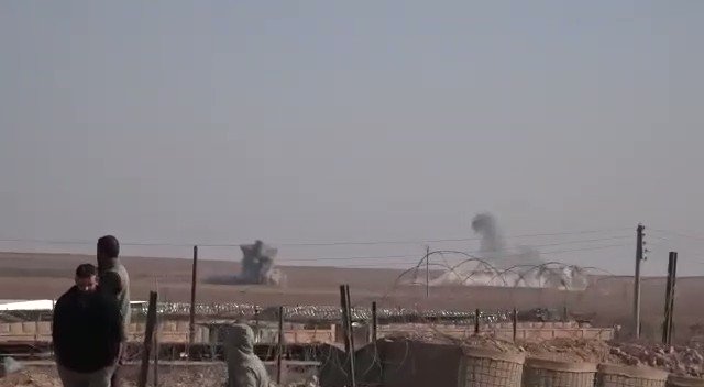 A footage shows Turkish artillery over Syria's AinIssa surroundings