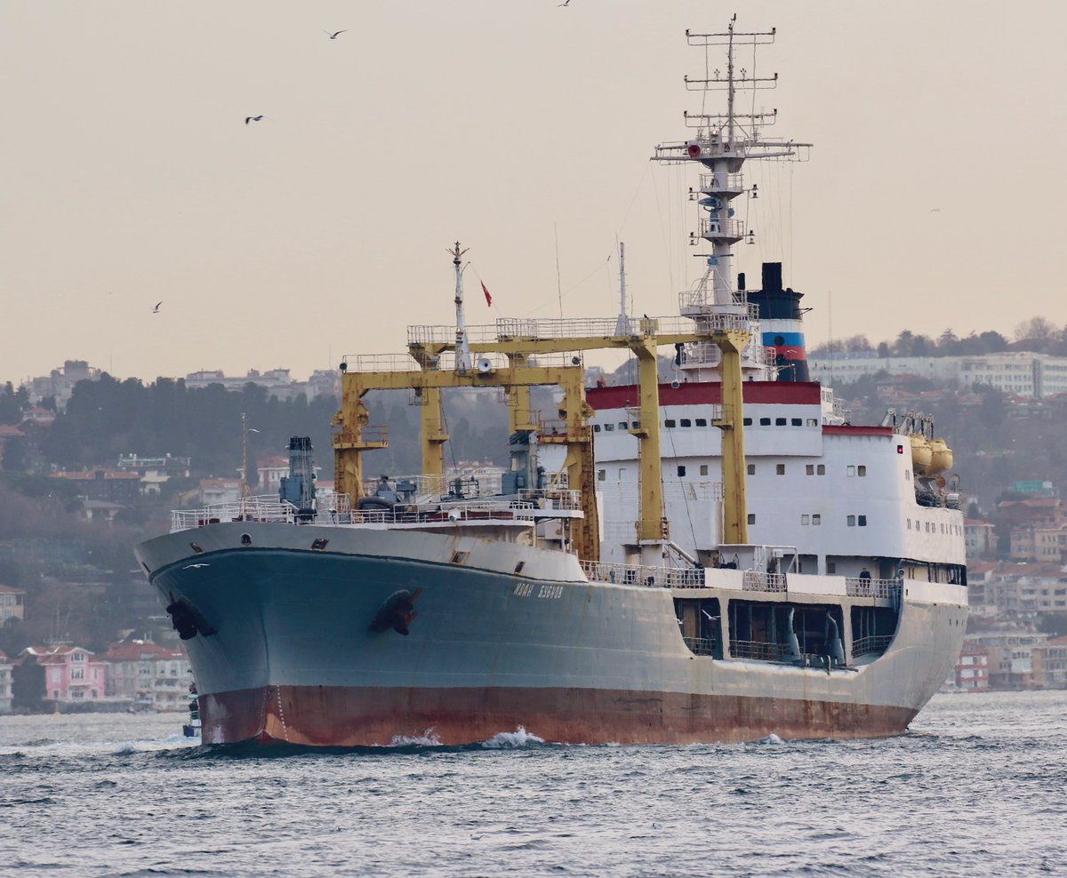 Russian Navy Project 1559V, Black Sea Fleet 205th Auxiliary Ship Squad's 2nd Group's Boris Chilkin class large replenishment tanker Ivan Bubnov transited Bosphorus towards the Black Sea after 8 months Mediterranean deployment