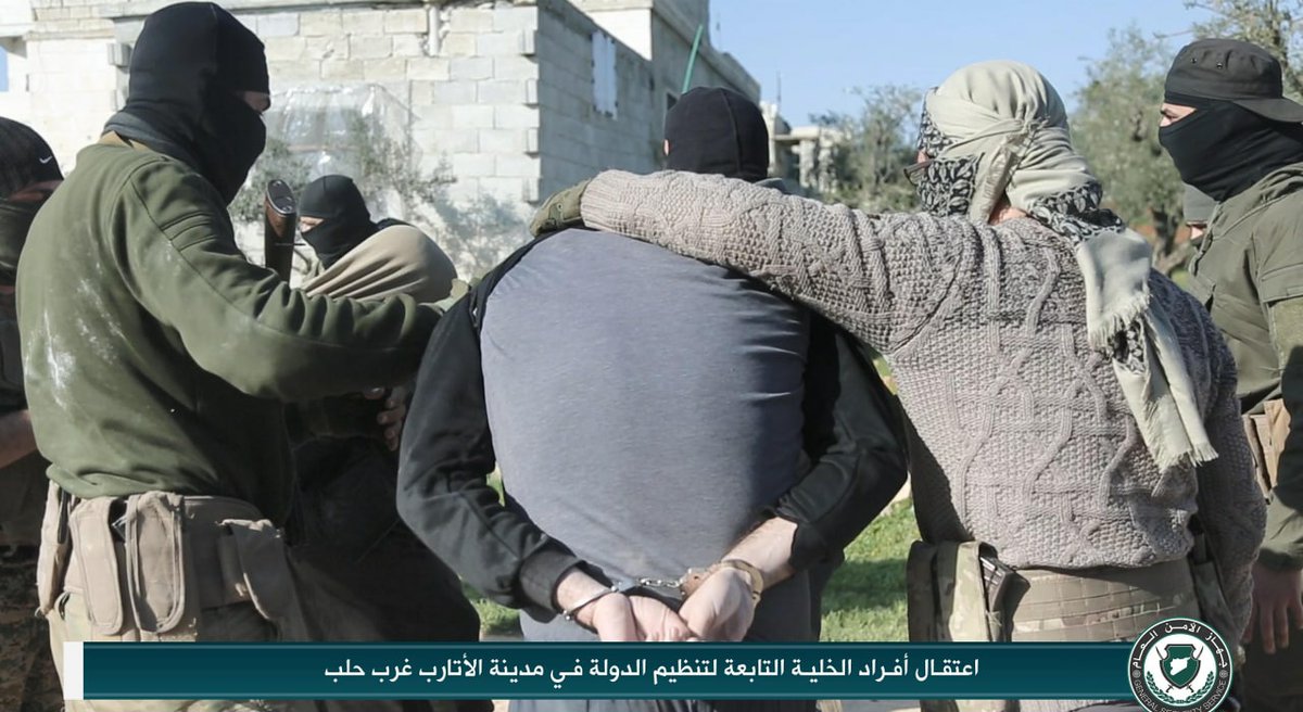 HTS arrested an Isis cell in al-Atarib town and seized few weapons belonging to the militants