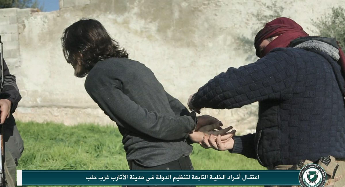 HTS arrested an Isis cell in al-Atarib town and seized few weapons belonging to the militants