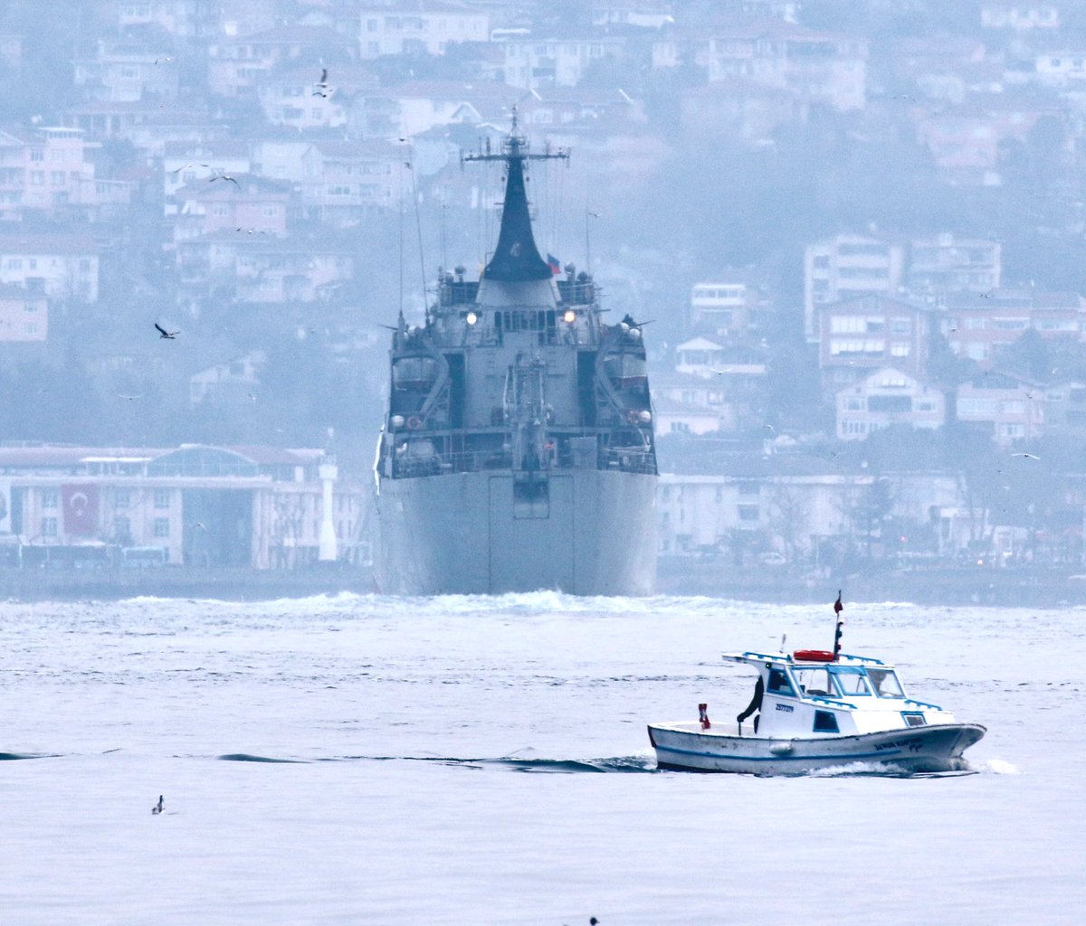 Russian Navy Project 1171 Black Sea Fleet 197th Landing Ship Brigade Tapir (NATO:Alligator) class landing ship LST Saratov 150 returned from Tartus Syria & transited Bosphorus towards the Black Sea en route to Sevastopol 04:30Z