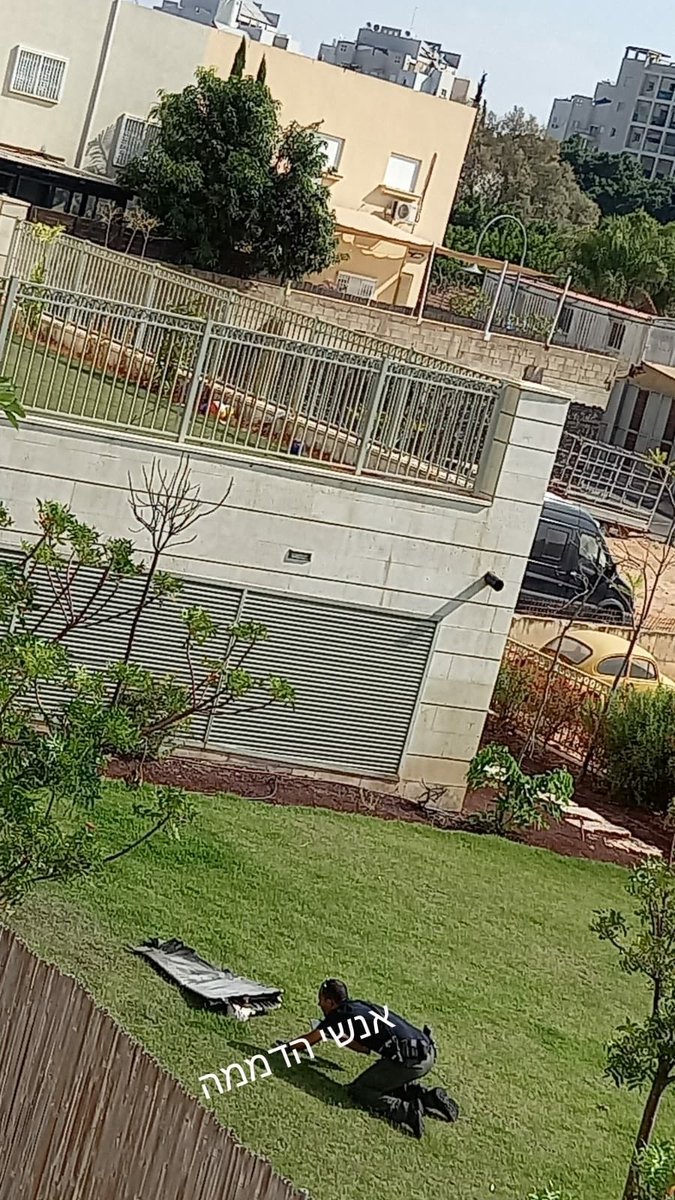 Possible shrapnel from the Syrian air defense missile landed in the Kafr Shalem neighborhood of Tel Aviv. The projectile apparently exploded in the air