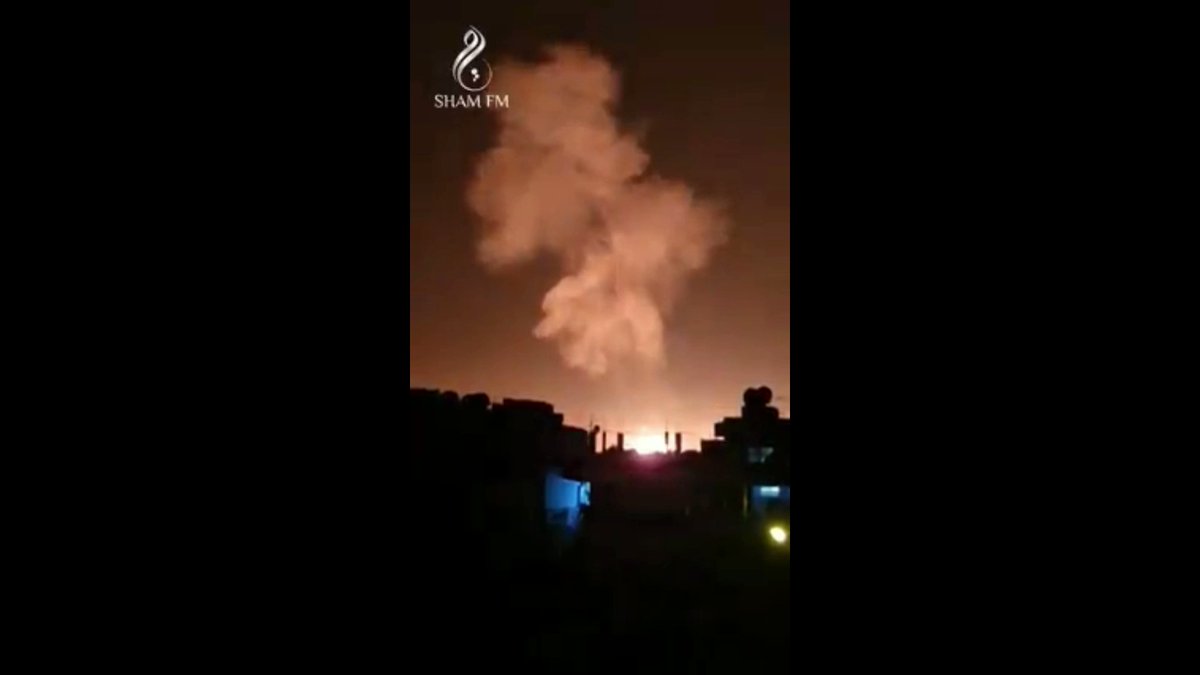 Massive explosions from Israeli missile strikes on Latakia port, from the blasts and sparks/secondary explosions likely Iranian weapons shipment