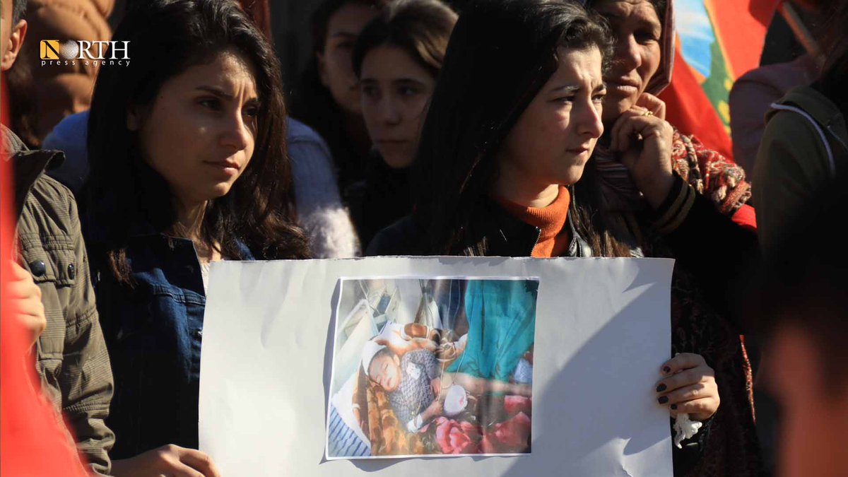 Residents of Kobani city, north Syria, took to the streets condemning Turkish shelling on their area.  Fayyad Muhammad - Kobani - North Press