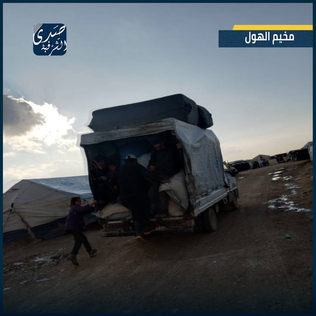 Photos of Sada Al Sharqiah from inside Al-Hol camp, during the exit of the displaced people of Deir Ezzor, from Al-Hol camp towards the countryside of Deir Ezzor yesterday evening.