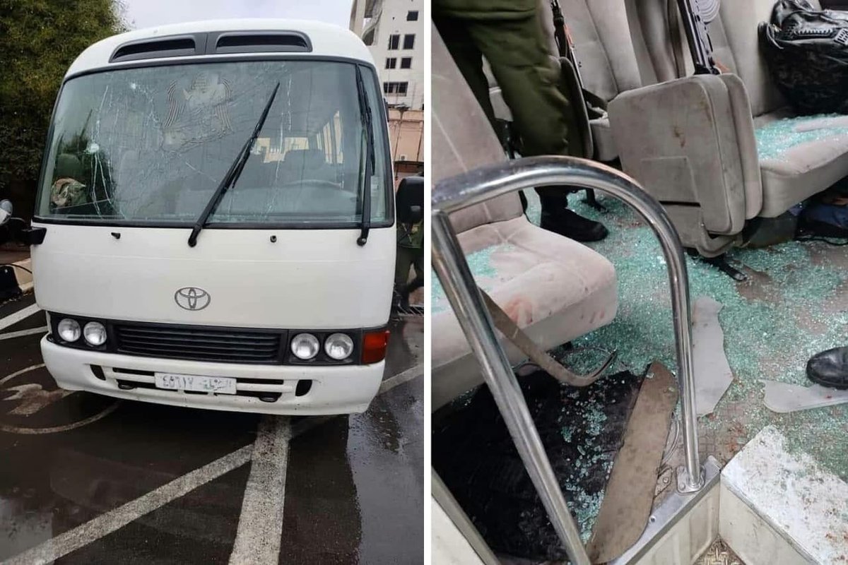 A minibus carrying Syrian MoI customs workers and attached police escort was damaged by an IED on the Damascus - Daraa highway near Saida, Dara'a. 12 passengers were injured but none were killed
