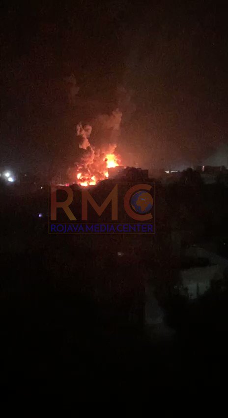 Video of the explosion at Hasakah prison via @Rojava_Media