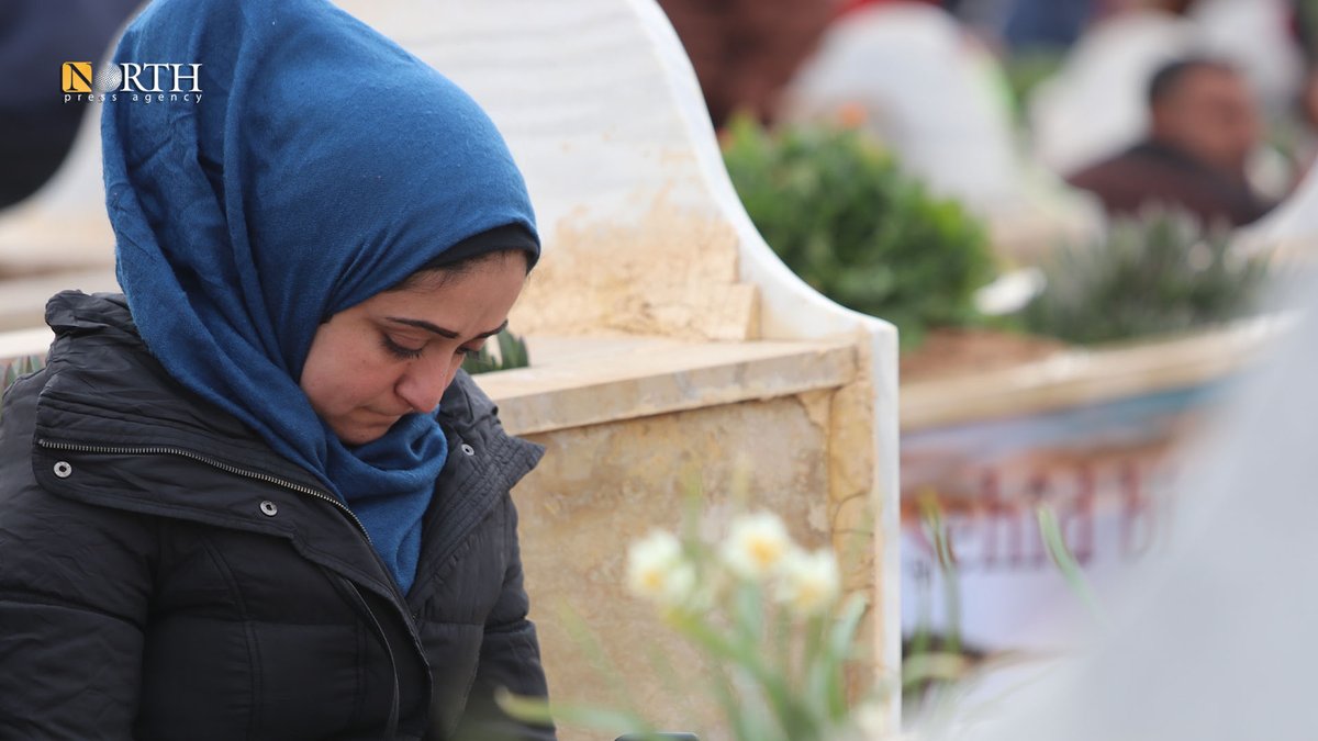 Residents of Hasakah mourn the dead of ISIS attack on a-Sin'a'a prison, NE Syria