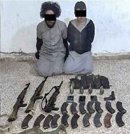 The SDF arrested two Daesh fighters in Dhiban, Deir ez Zor. Both are foreigners, with one being an Iraqi and one being a Uighur from China. Weapons and equipment were also seized