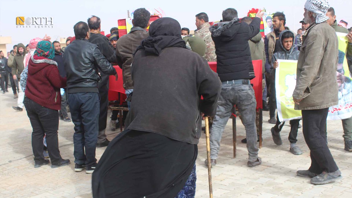 People of Hasakah countryside, NE_Syria, mourn SDF dead of ISIS attack on al-Sina'a prison