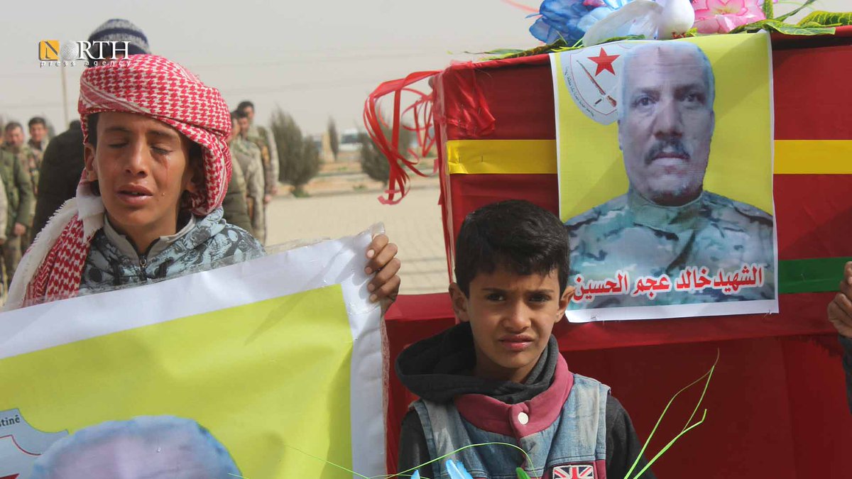 People of Hasakah countryside, NE_Syria, mourn SDF dead of ISIS attack on al-Sina'a prison 