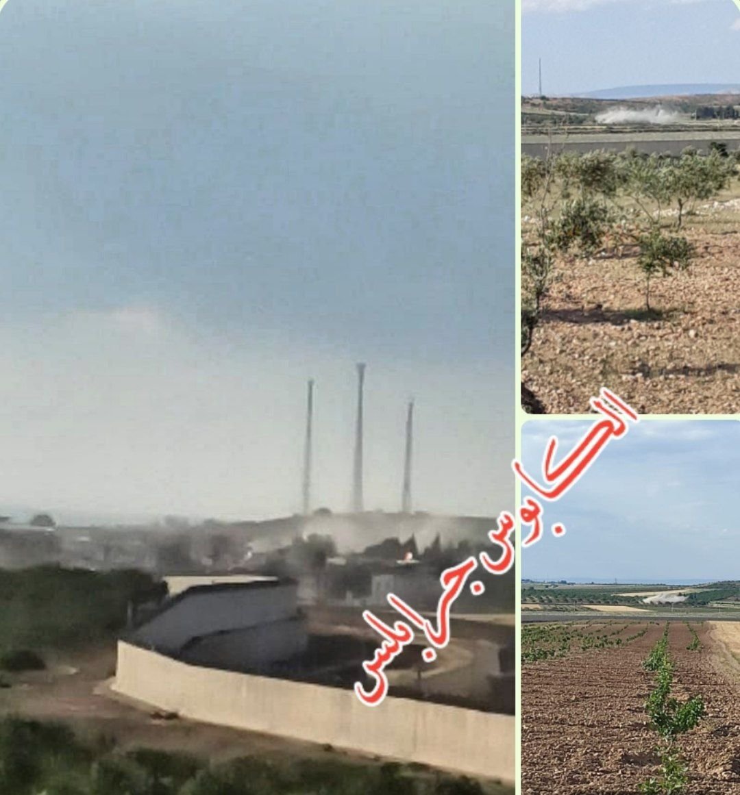 Been a pretty big uptick in shelling across North Aleppo recently between TSK/SNA and SDF/government (today in Kafr Jannah, Tell Rifa'at, Mare', al-Bab, Manbij, Jarabulus). It appears some shells fire by the latter fell west of Karkamış, inside Turkey