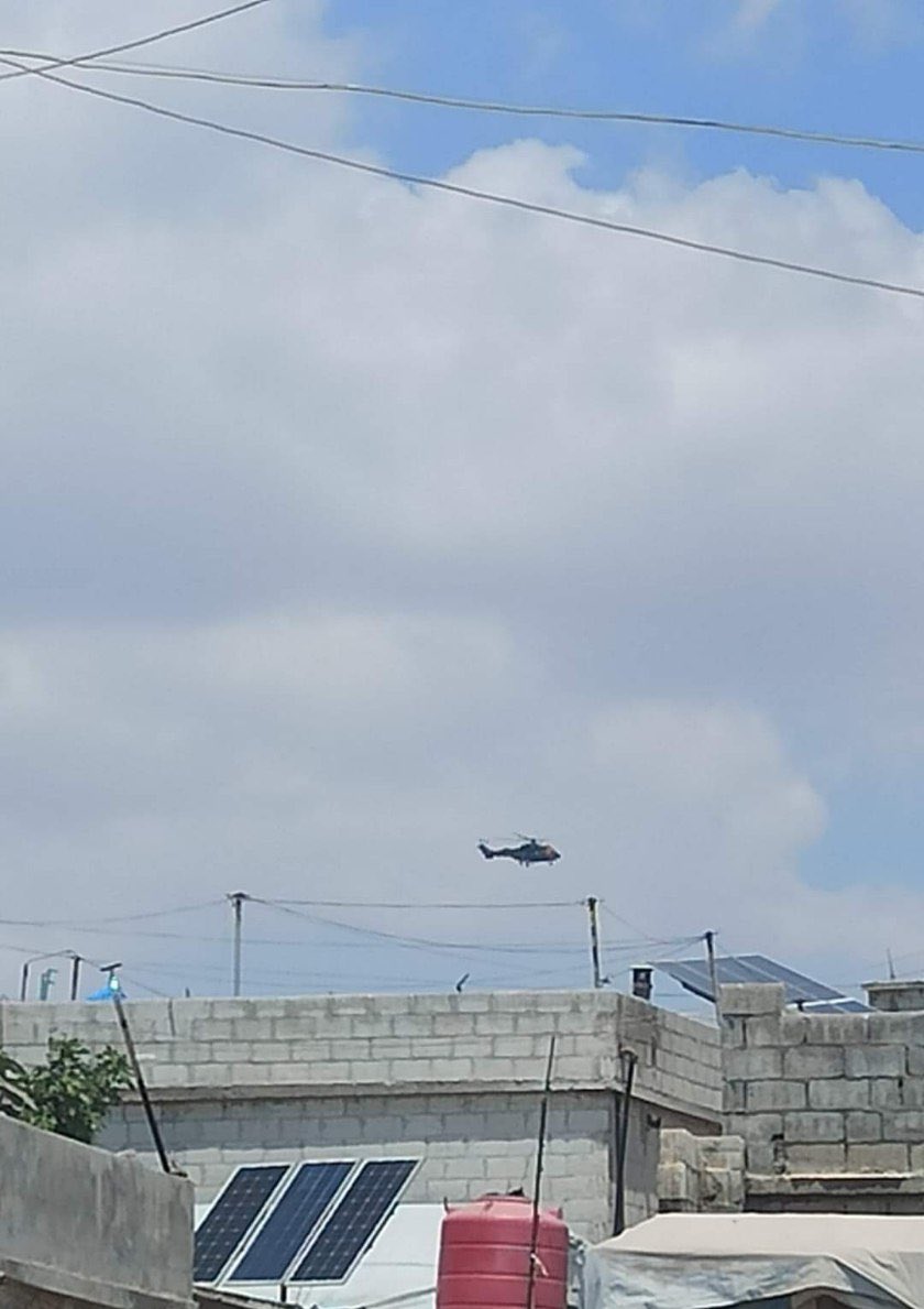 TAF helicopters were seen in Atme town in the north of Idlib. It was determined that the helicopters moved to the base area
