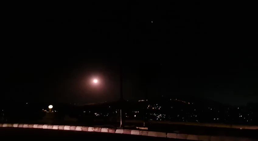 Reported video from this evening, SyAAD active over Damascus, cone shape at the end of the clip suggests successful interception