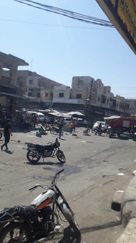 Civilian dead and wounded as a result of missile shelling on residential neighborhoods and the popular market in the city of Al-Bab in the countryside of Aleppo
