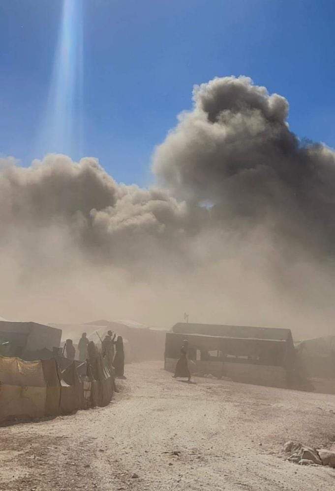 Russian warplanes bombard the vicinity of IDP camps north of Sarmada city in Idlib countryside, and there are casualties among civilians