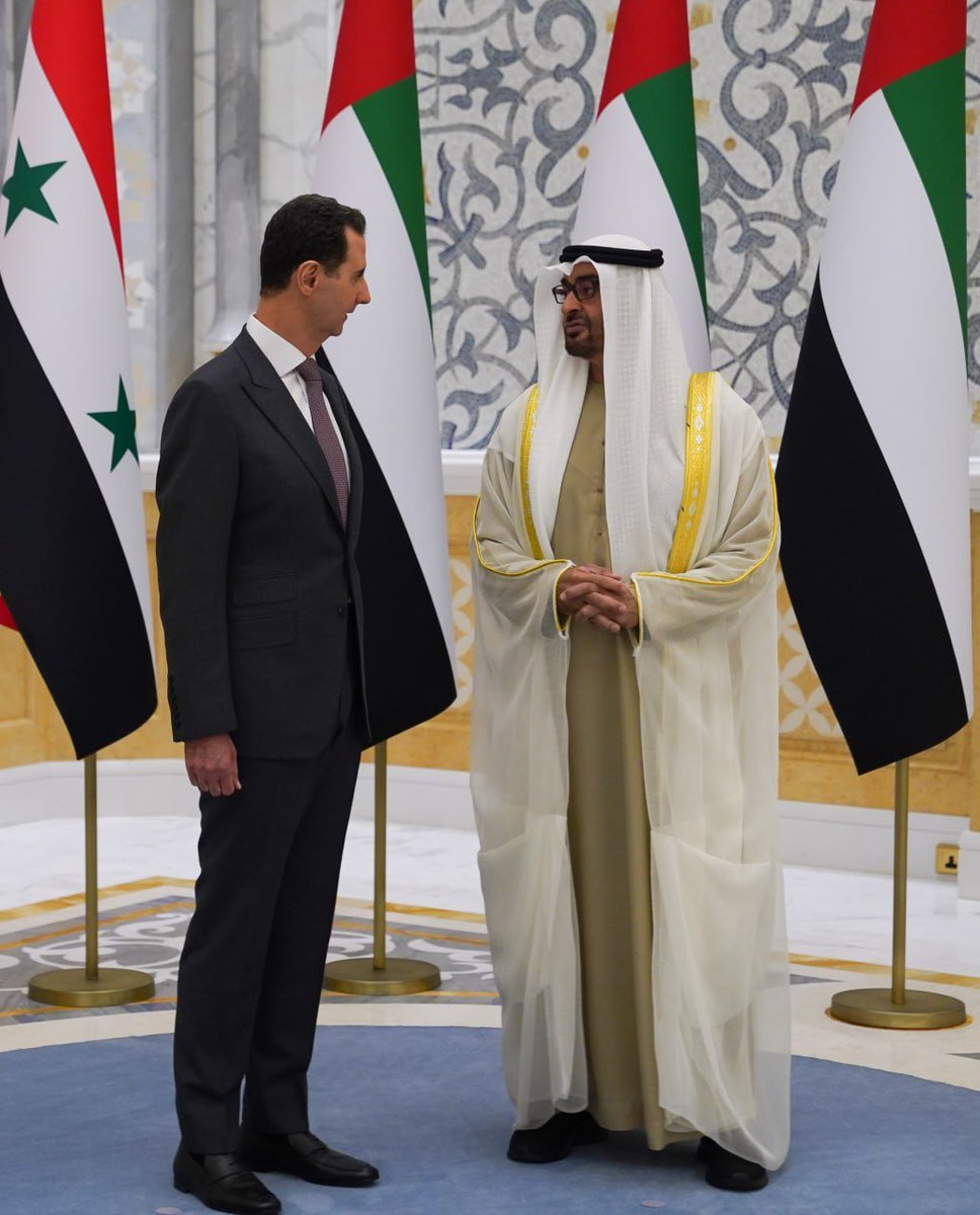 President Assad has landed in the UAE for an official visit