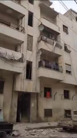 Bombing by Assad's forces and targeted civilian homes in the city of Idlib, Syria. There are civilians wounded as a result of the bombing
