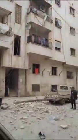 Bombing by Assad's forces and targeted civilian homes in the city of Idlib, Syria. There are civilians wounded as a result of the bombing