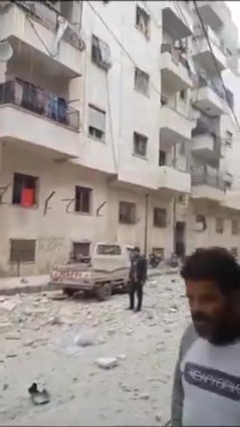 Bombing by Assad's forces and targeted civilian homes in the city of Idlib, Syria. There are civilians wounded as a result of the bombing