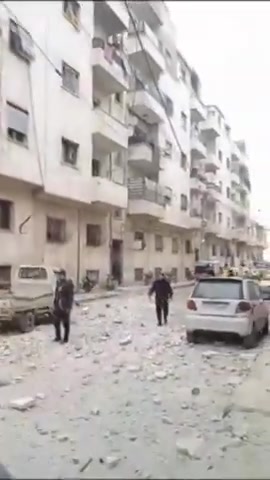 Bombing by Assad's forces and targeted civilian homes in the city of Idlib, Syria. There are civilians wounded as a result of the bombing