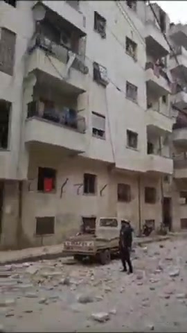 Bombing by Assad's forces and targeted civilian homes in the city of Idlib, Syria. There are civilians wounded as a result of the bombing