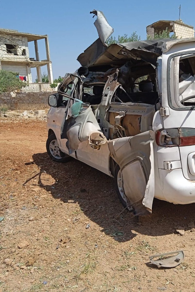 Assad forces target with two FPV drones a civilian car and a house in the town of Majdalia near Jabal al-Arbaeen, south of Idlib, Syria