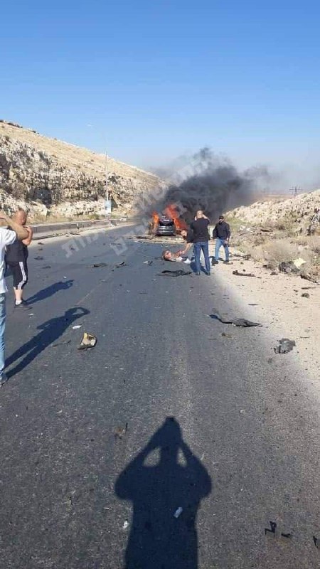 Suspected Israeli strike on a vehicle at the Syrian side of the Lebanon-Syria border