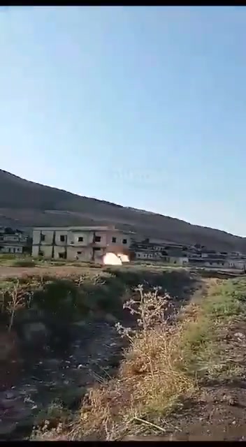 The moment a resident's car was targeted with an FPV drone by Assad forces in the village of Al-Zaqqum in Al-Ghab Plain