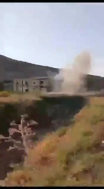 The moment a resident's car was targeted with an FPV drone by Assad forces in the village of Al-Zaqqum in Al-Ghab Plain