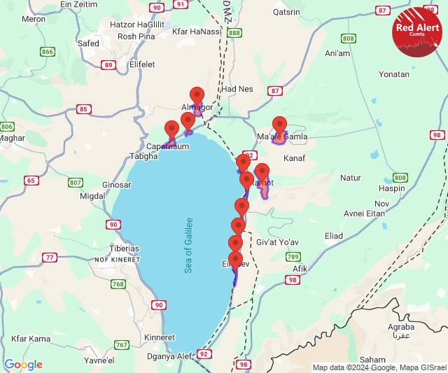 Des sirènes d'alerte aux roquettes retentissent dans les communautés du nord et de l'est du lac de Tibériade