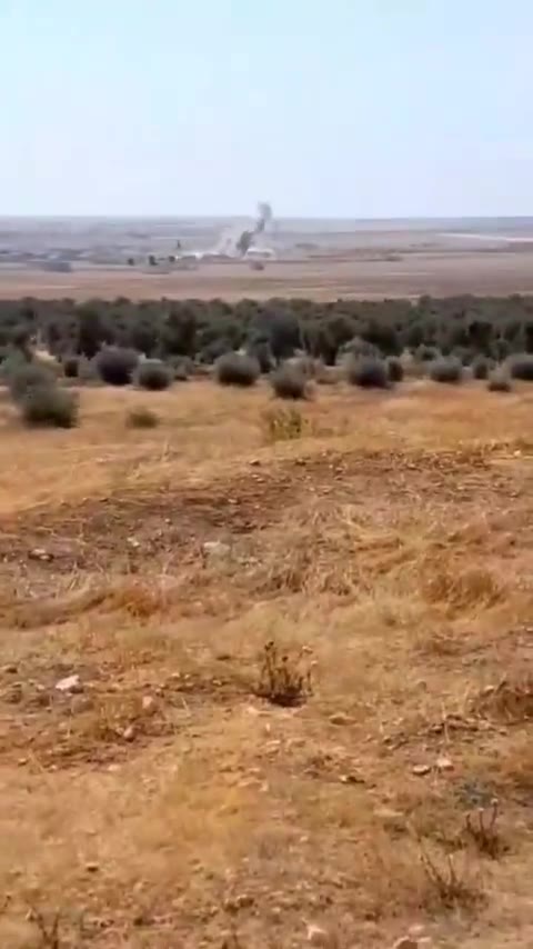 Syria: aftermath of Turkish army shelling on Menagh Airbase (SDF-YPG held) in the North Aleppo countryside