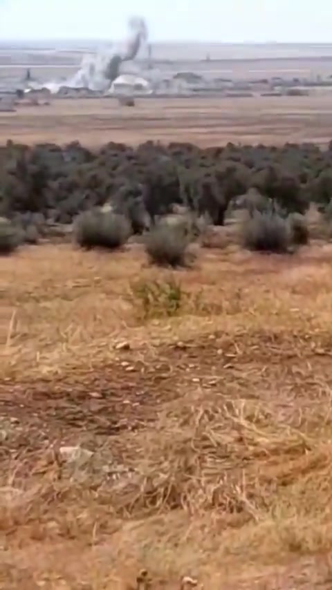 Syria: aftermath of Turkish army shelling on Menagh Airbase (SDF-YPG held) in the North Aleppo countryside