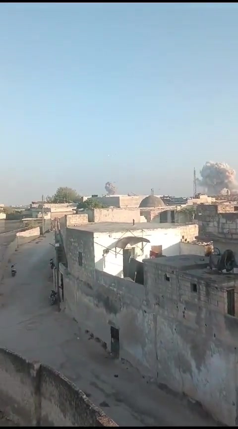 Scenes from the violent Russian raids targeting the western areas of Idlib city